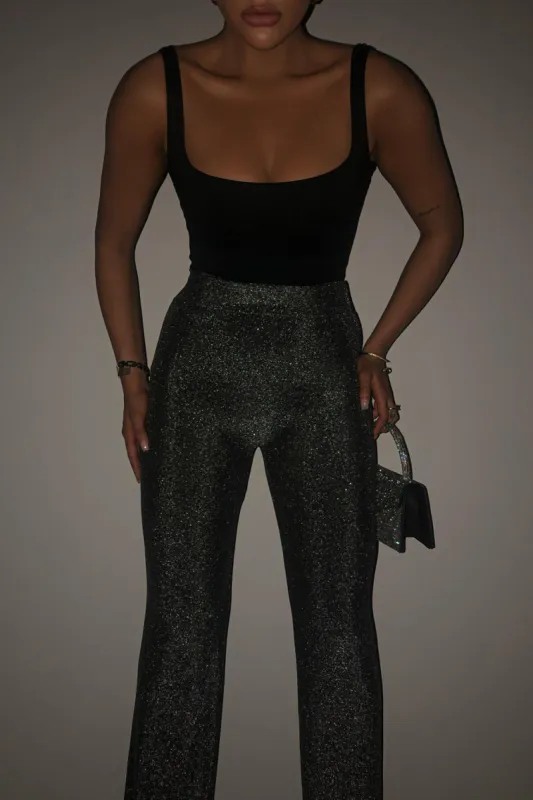 Wide Leg Glitter Trousers - Black sold by My outfit online