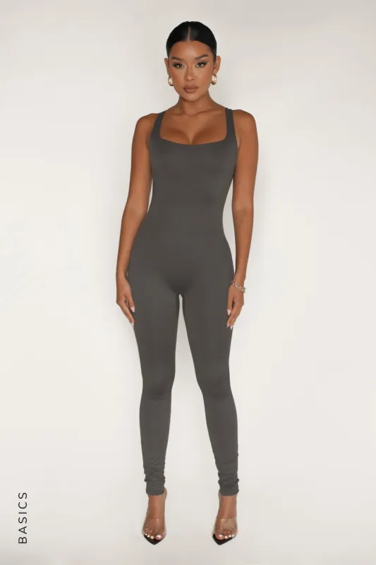 Second Skin Jumpsuit - Charcoal sold by My outfit online