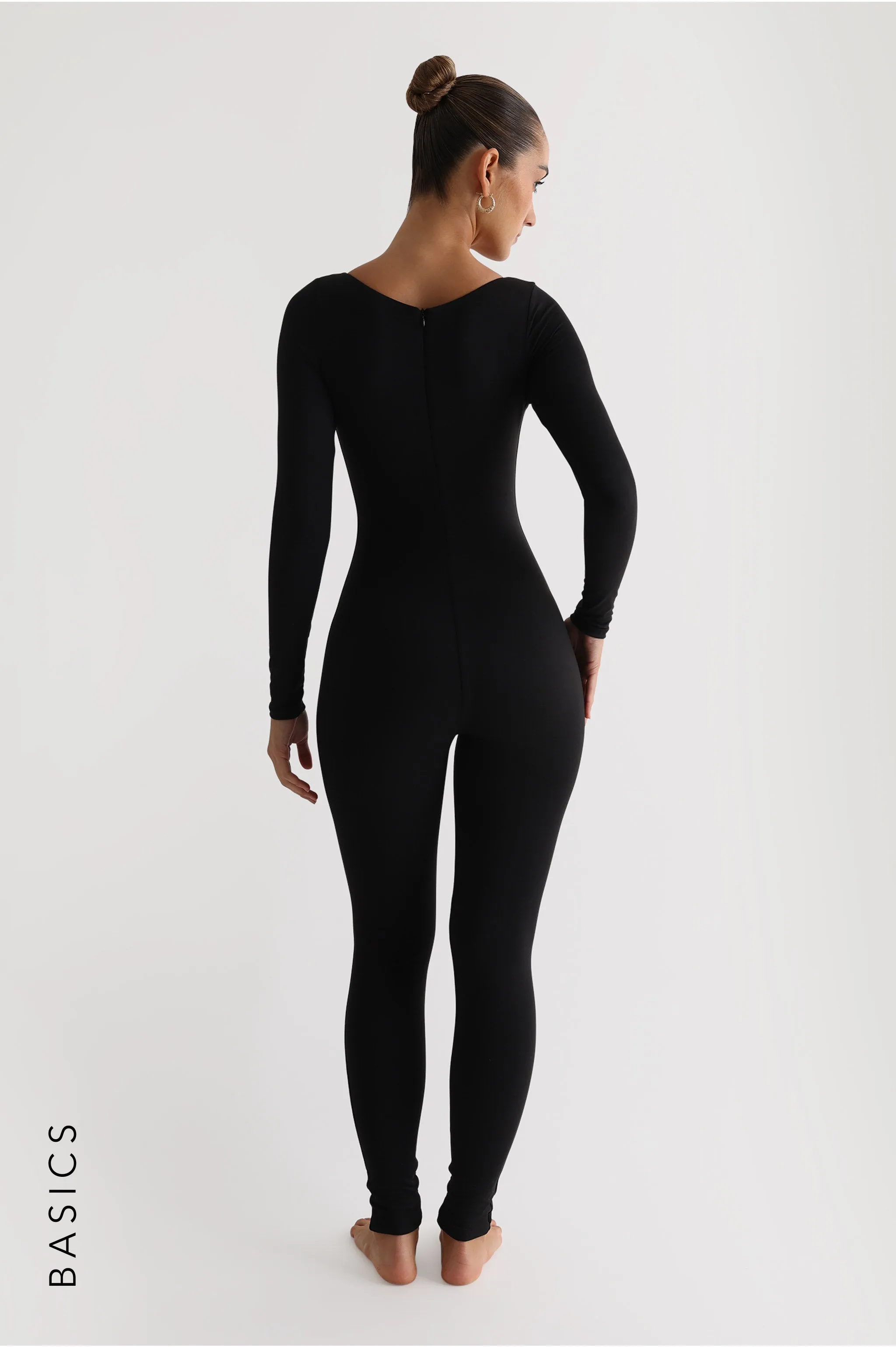 Round Neck Long Sleeve Jumpsuit - Black sold by My outfit online product image thumbnail 2