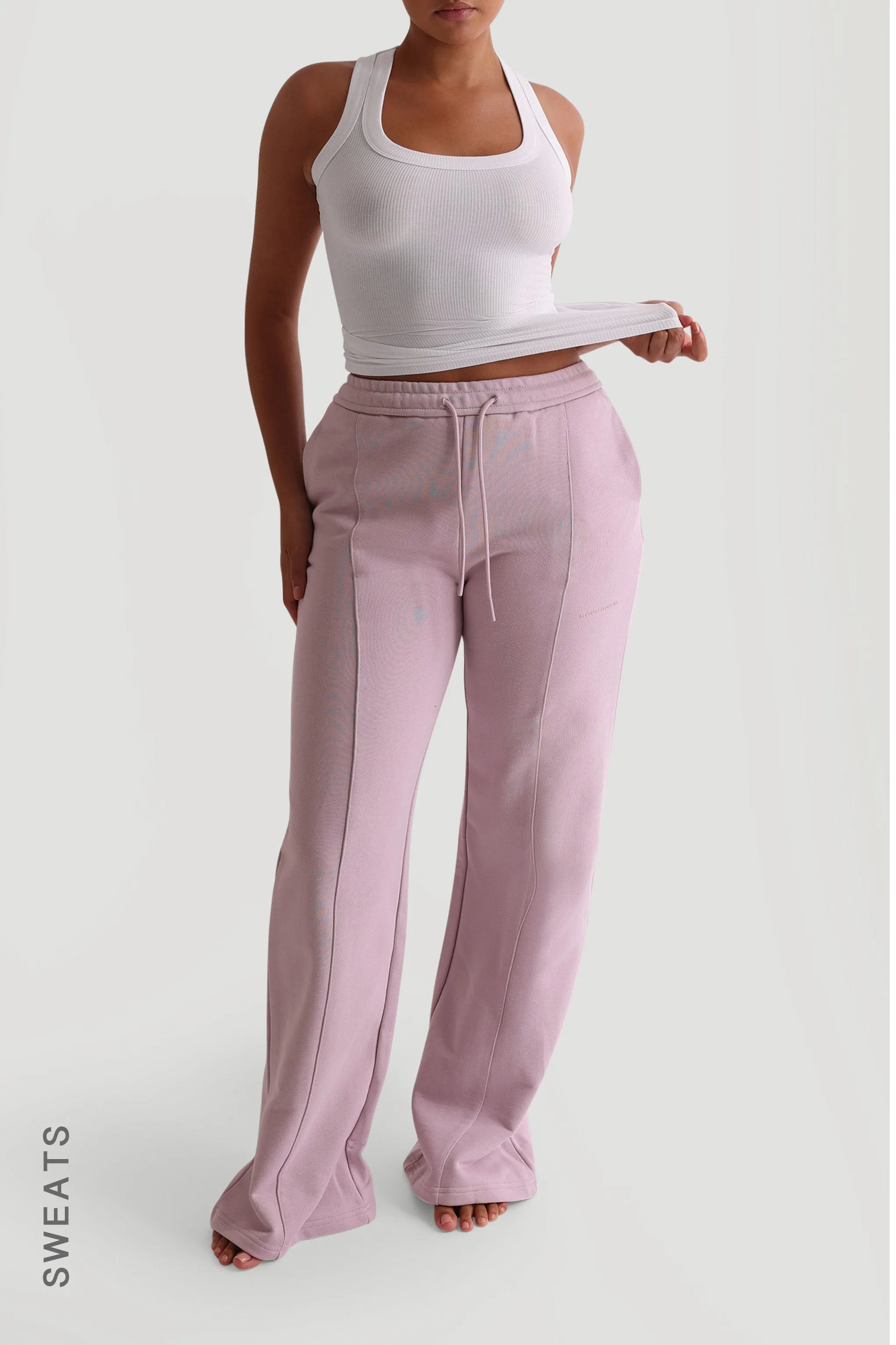 Structured Wide Leg Sweatpants - Lavender sold by My outfit online