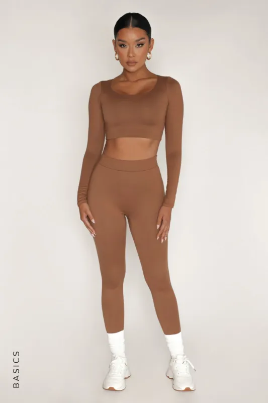 Just High Waisted Leggings - Light Brown sold by My outfit online