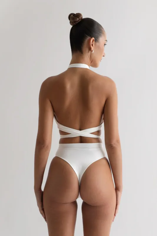 Luca High Waisted Bikini Bottoms  - White sold by My outfit online