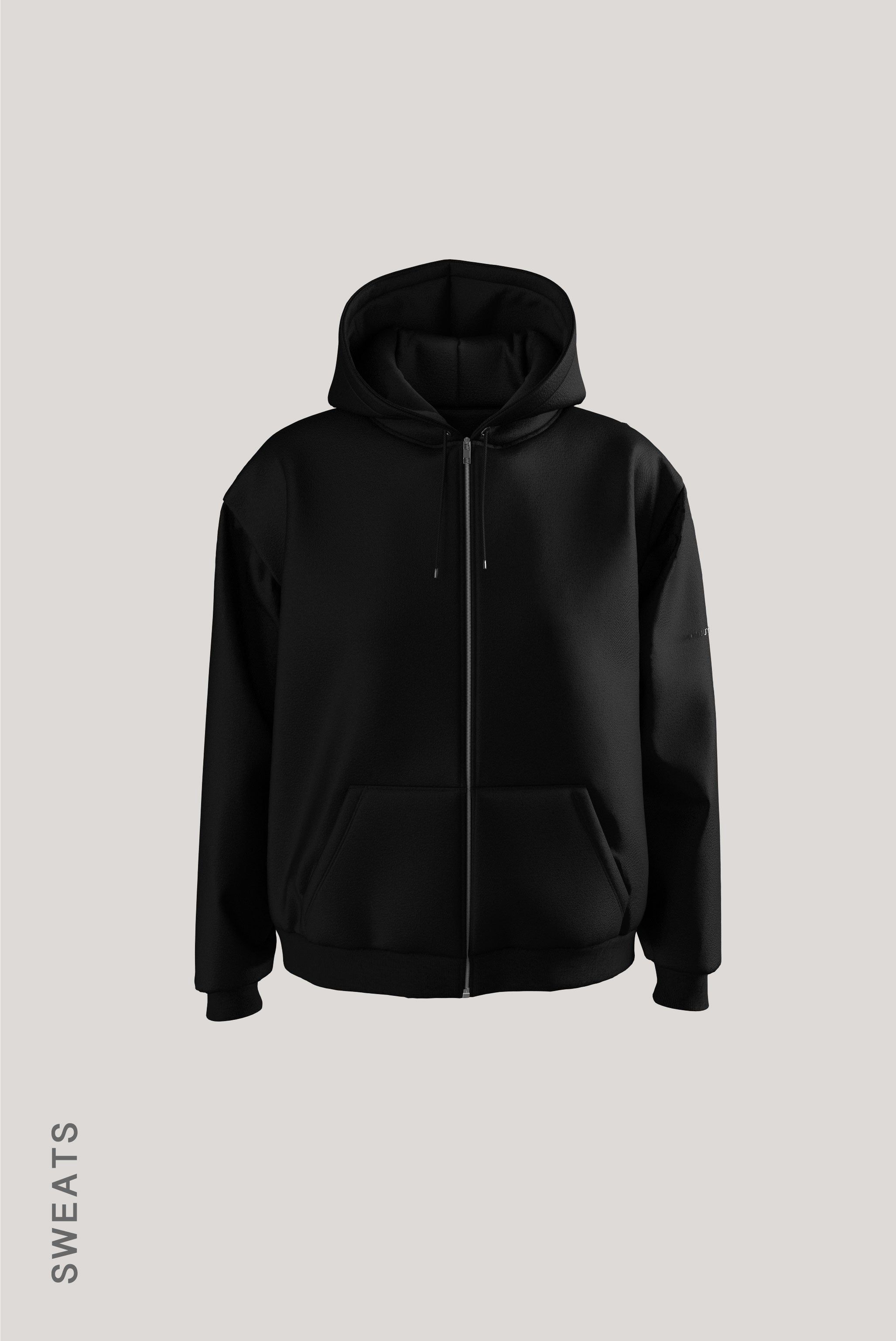 Casual Zip Up Hoodie - Black sold by My outfit online
