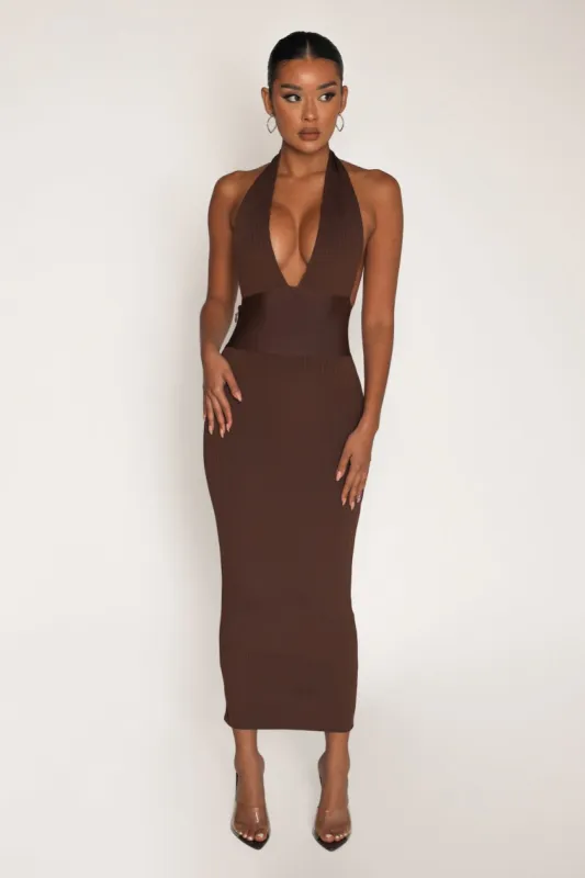 Hourglass Bandage Maxi Dress - Brown sold by My outfit online