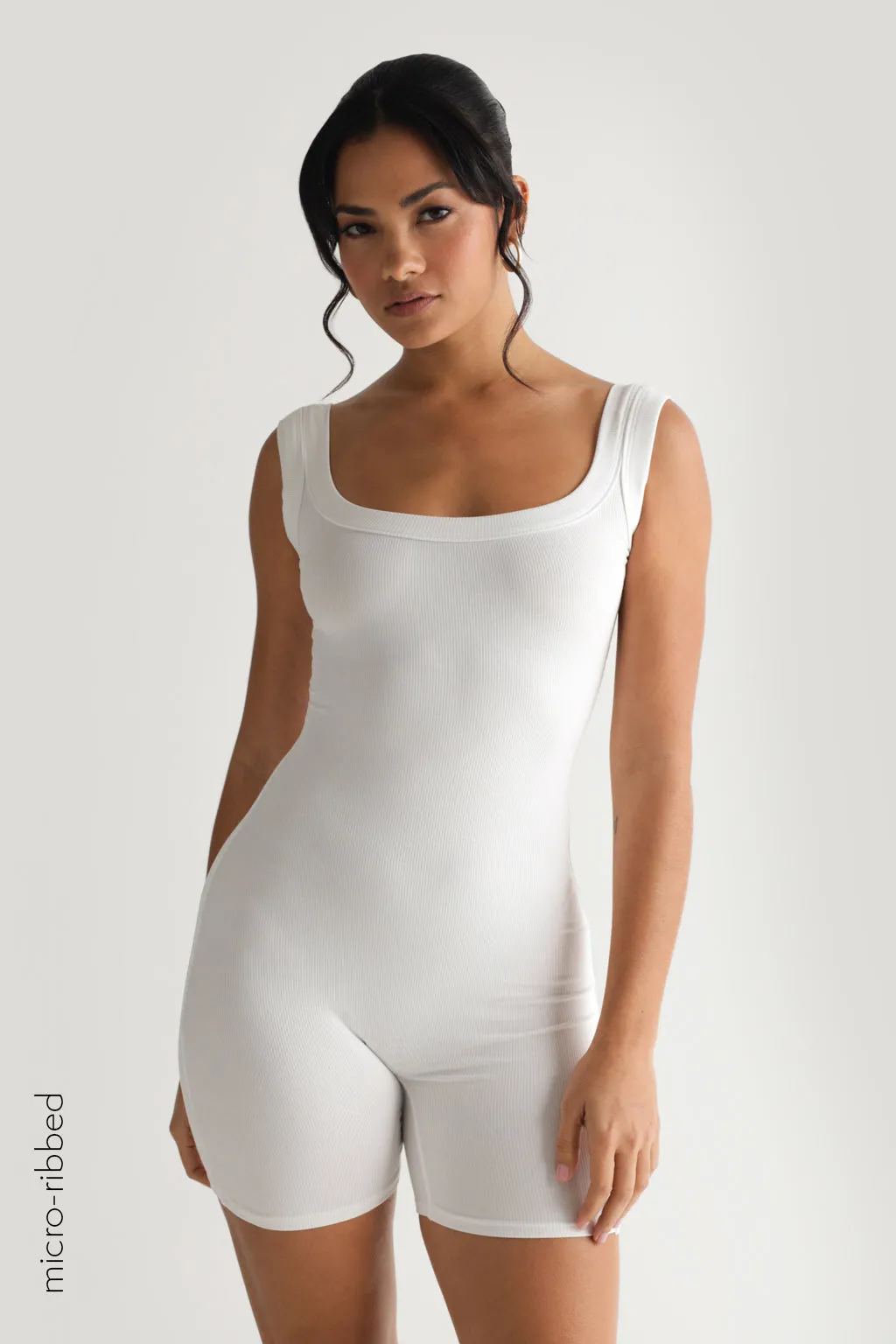 Fundamental Micro-Ribbed Romper - White sold by My outfit online product image thumbnail 2