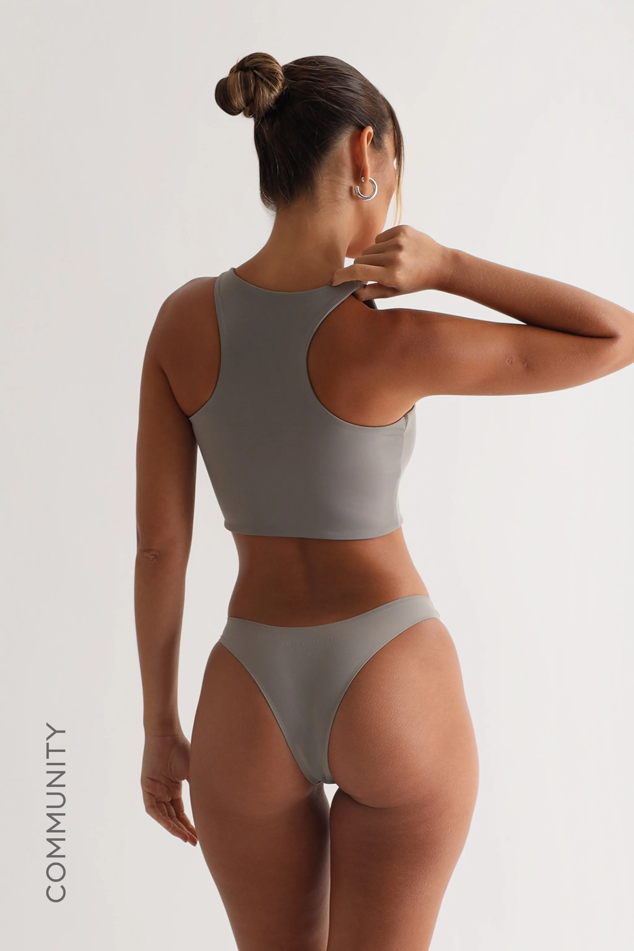 Racer Back Athleisure Crop Top - Gray sold by My outfit online