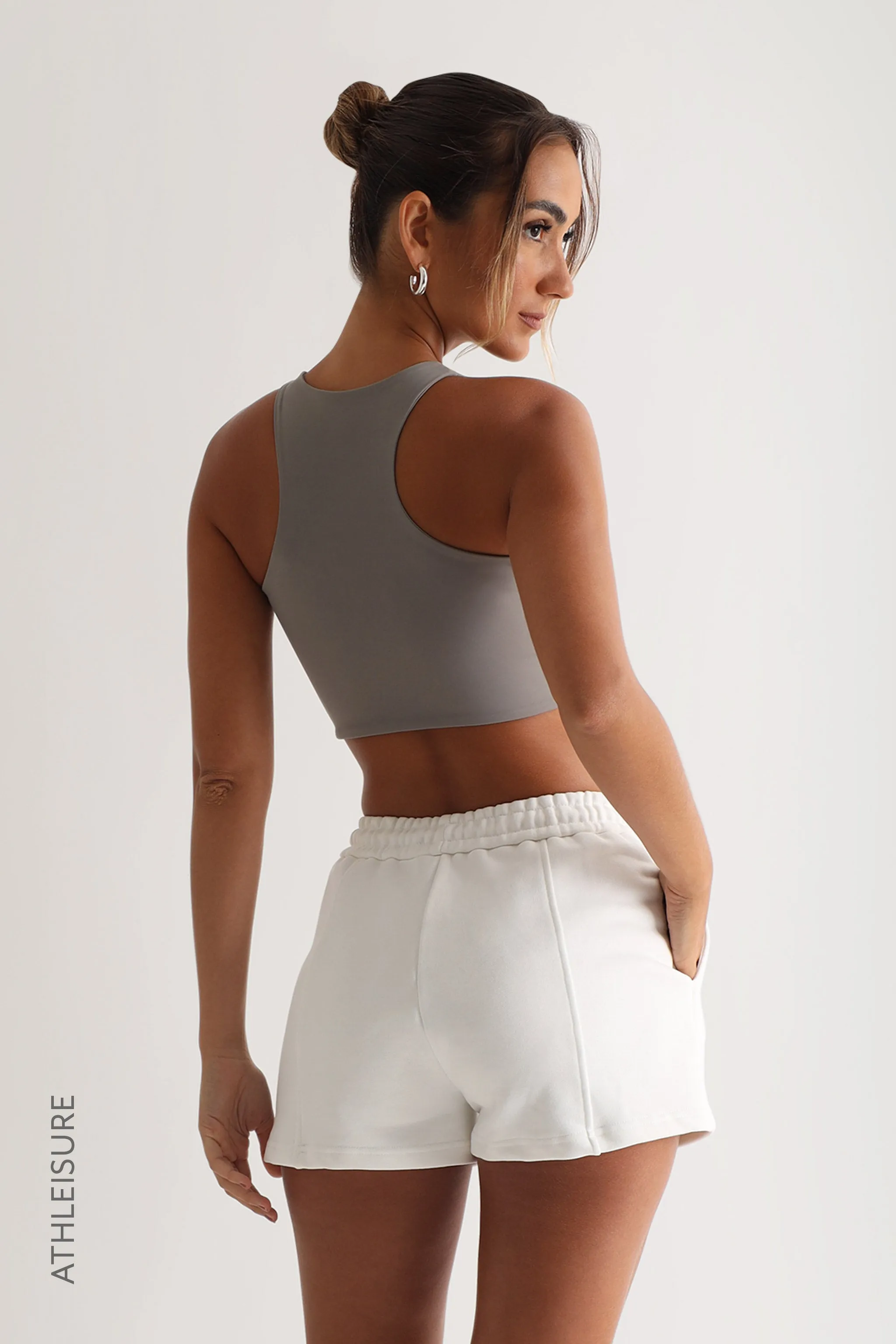 Racer Back Athleisure Crop Top - Gray sold by My outfit online product image thumbnail 5