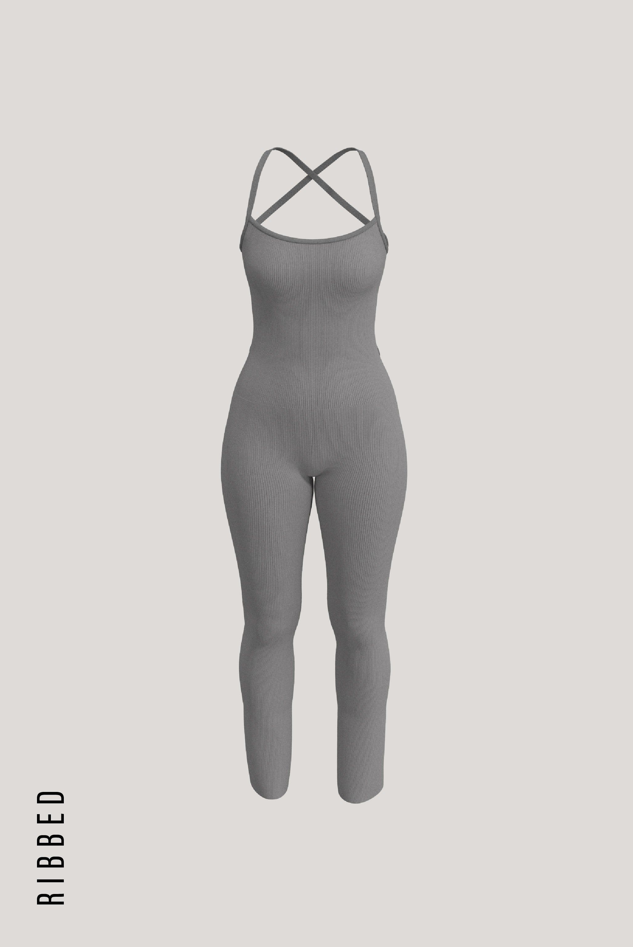 Katy Ribbed Jumpsuit - Gray sold by My outfit online product image thumbnail 3