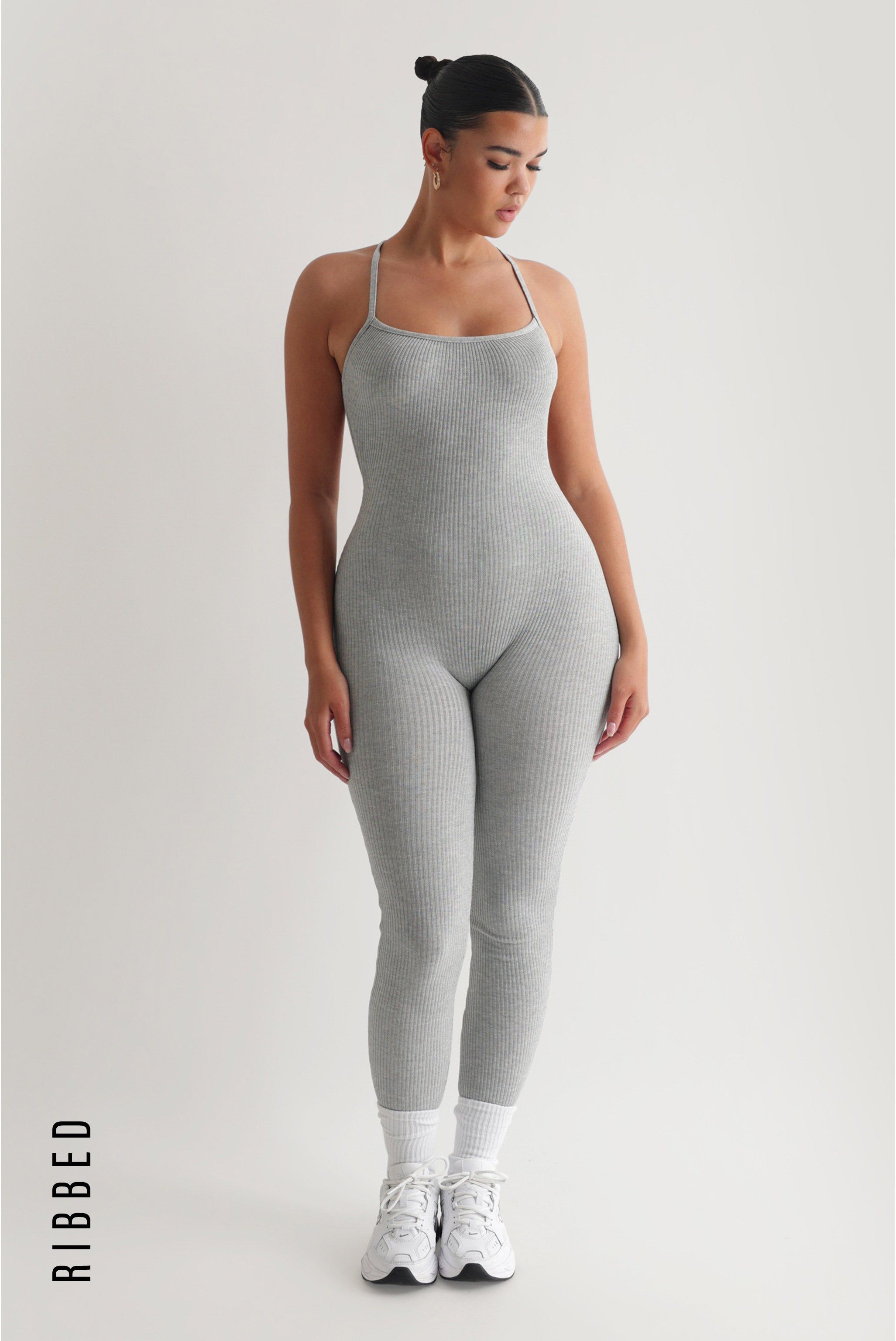 Katy Ribbed Jumpsuit - Gray sold by My outfit online product image thumbnail 2