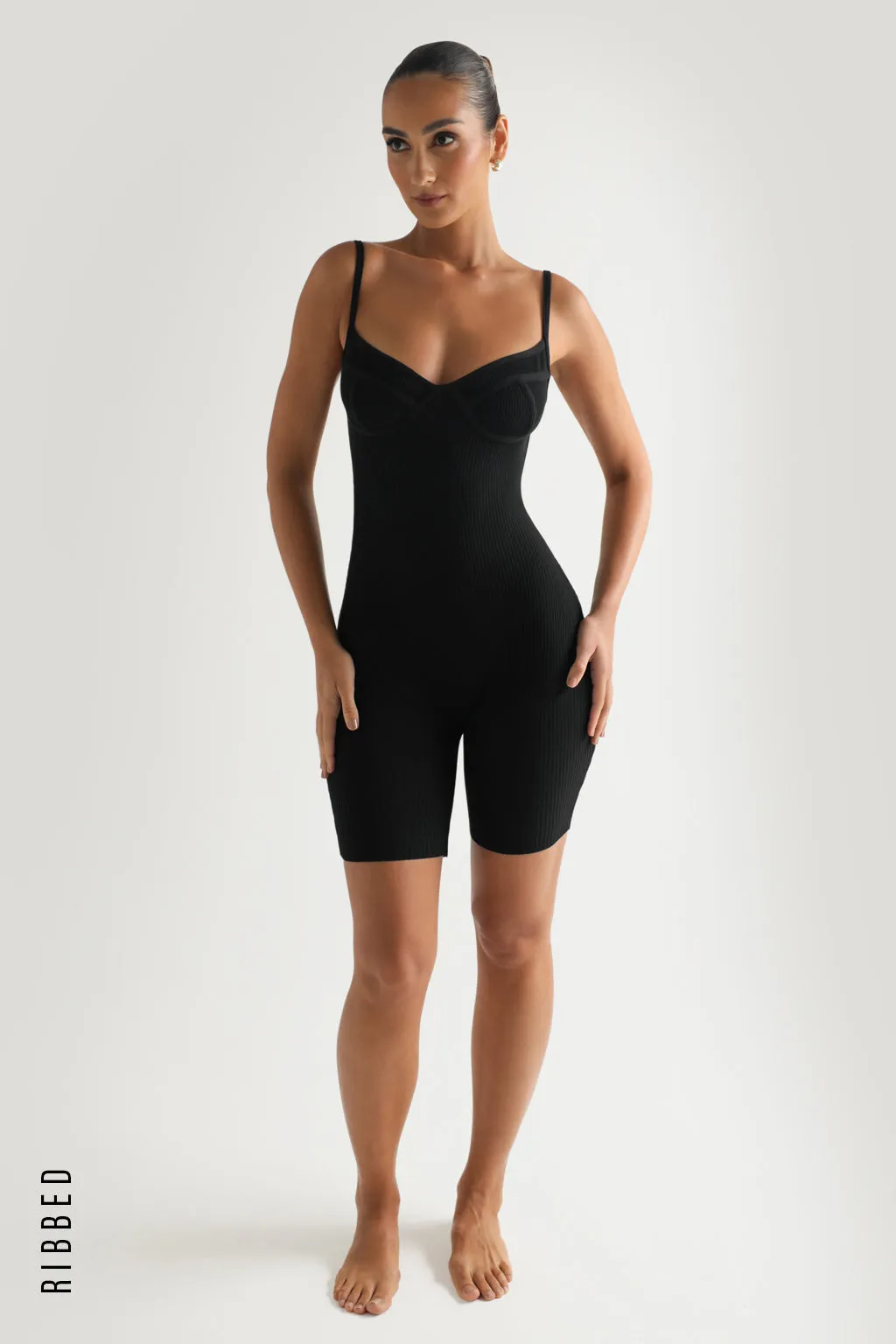Back For More Ribbed Romper - Black sold by My outfit online product image thumbnail 3