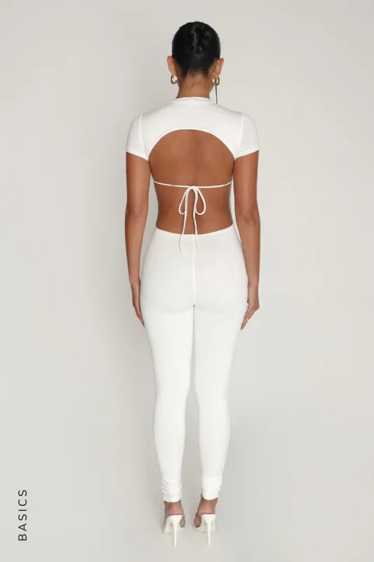 Feel For You Open Back Jumpsuit - White sold by My outfit online
