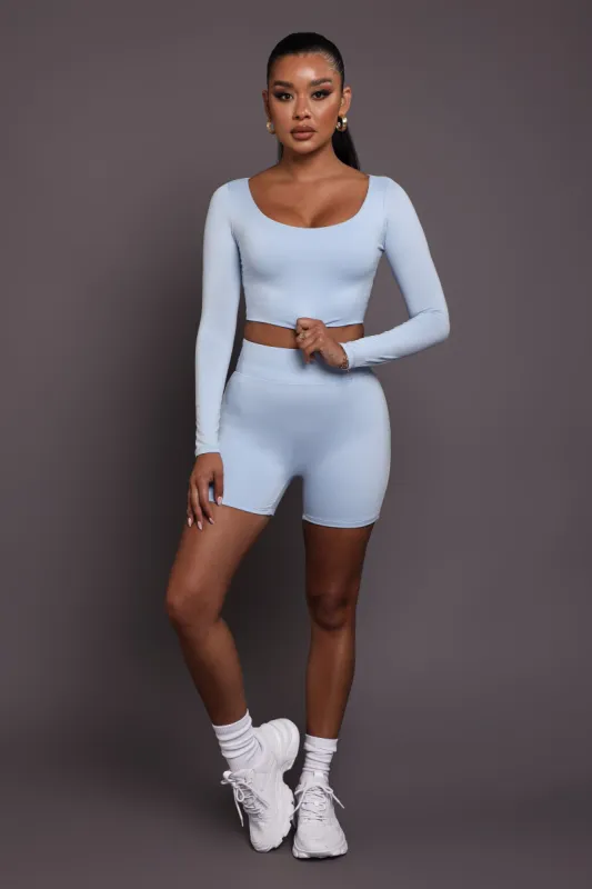 Ultra High Waisted Shorts - Light Blue sold by My outfit online