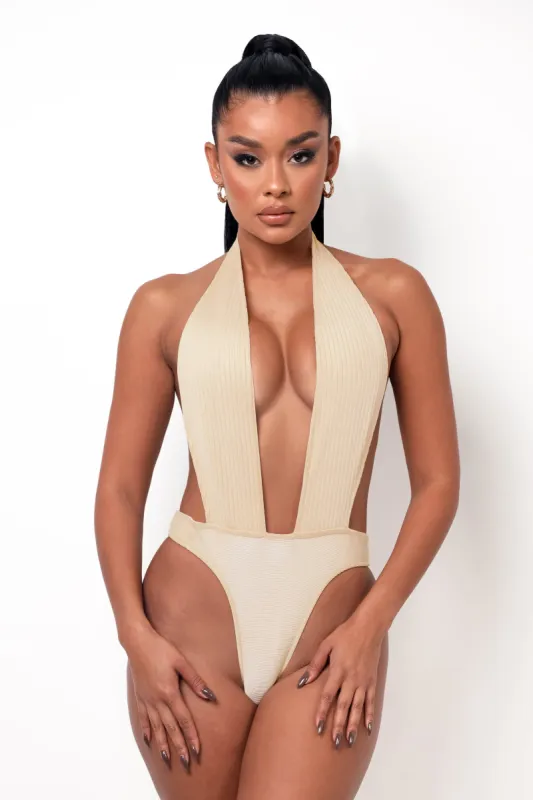 Open Back Bodysuit - Nude sold by My outfit online