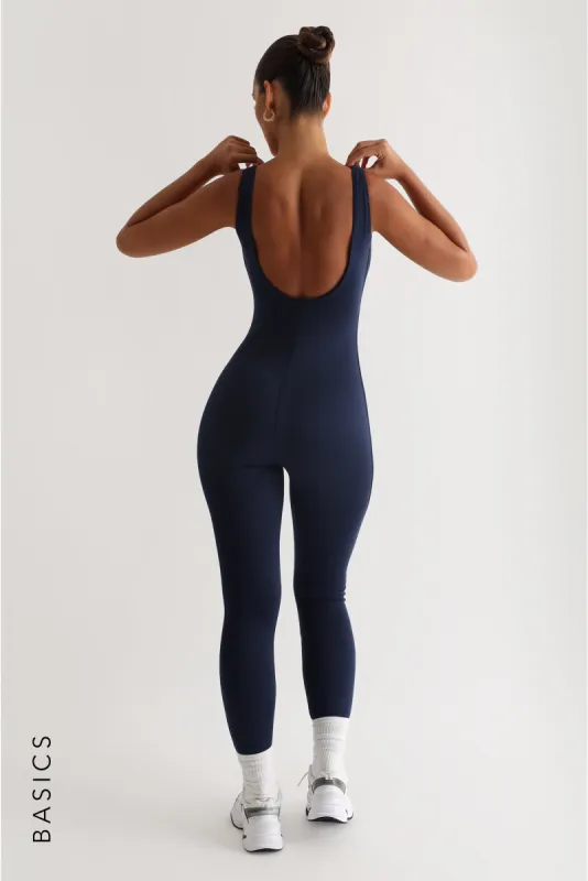 Deep Scoop Open Back Jumpsuit - Navy sold by My outfit online