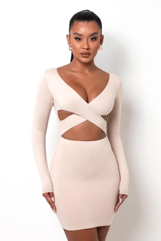 Abby Mini Dress - Oatmeal sold by My outfit online