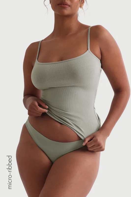 Slip-On Micro-Ribbed Cami - Sage sold by My outfit online