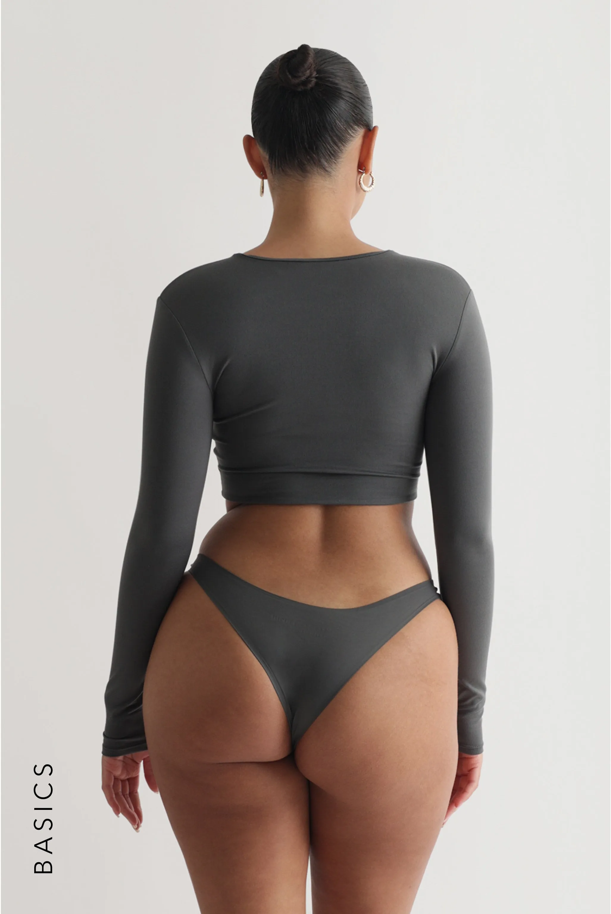Mist Long Sleeve Crop Top - Midnight Gray sold by My outfit online product image thumbnail 2