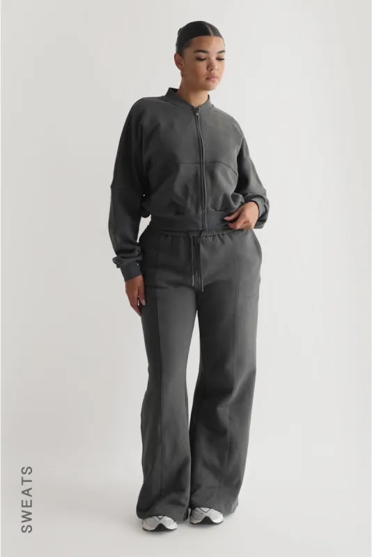 Oversized Bomber Fit Jacket - Midnight Gray sold by My outfit online