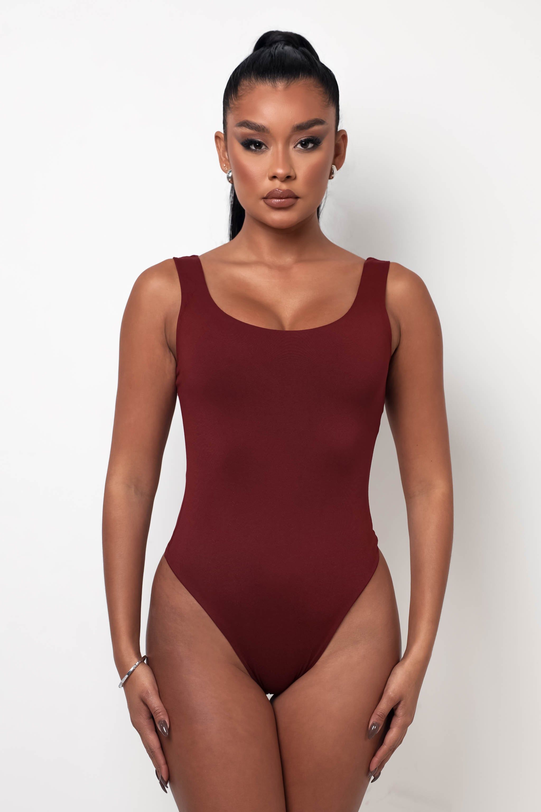 Simple Life Bodysuit - Burgundy sold by My outfit online