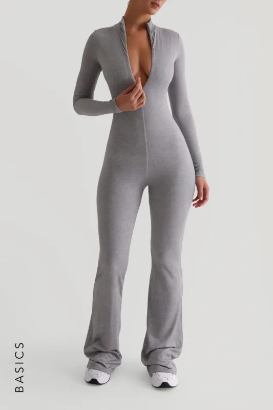 New Standard Flared Jumpsuit - Heather Gray sold by My outfit online