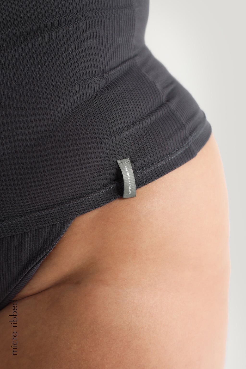 Crew Micro-Ribbed Tank Top - Charcoal sold by My outfit online product image thumbnail 5