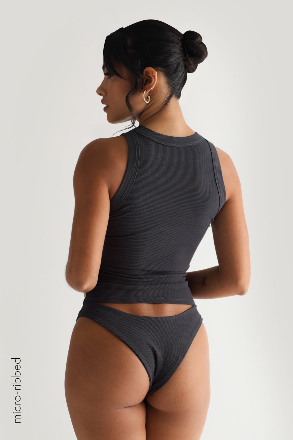 Crew Micro-Ribbed Tank Top - Charcoal sold by My outfit online product image thumbnail 2