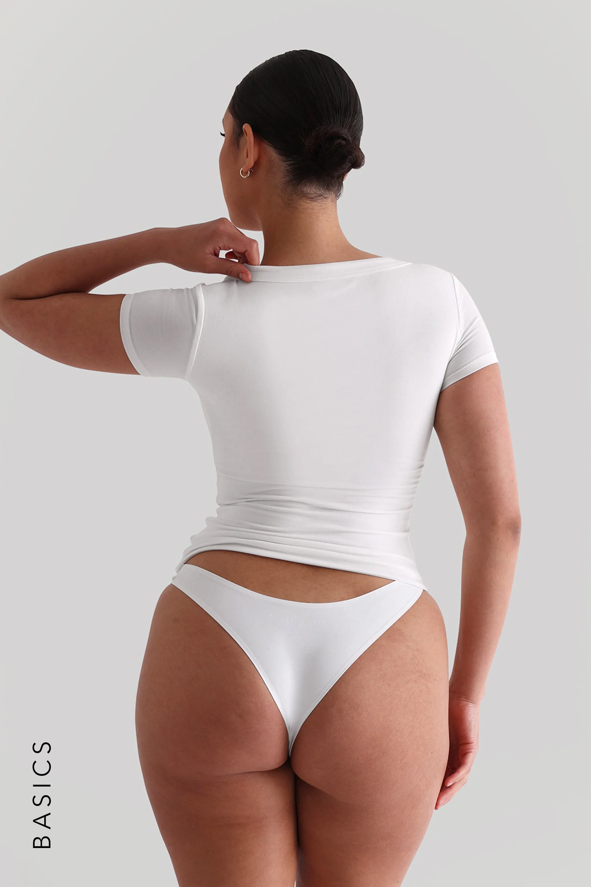 V-Shape Short Sleeve T-Shirt - White sold by My outfit online product image thumbnail 2