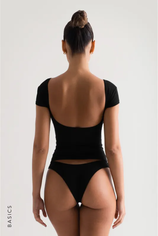 Cloud Low Back T-Shirt - Black sold by My outfit online