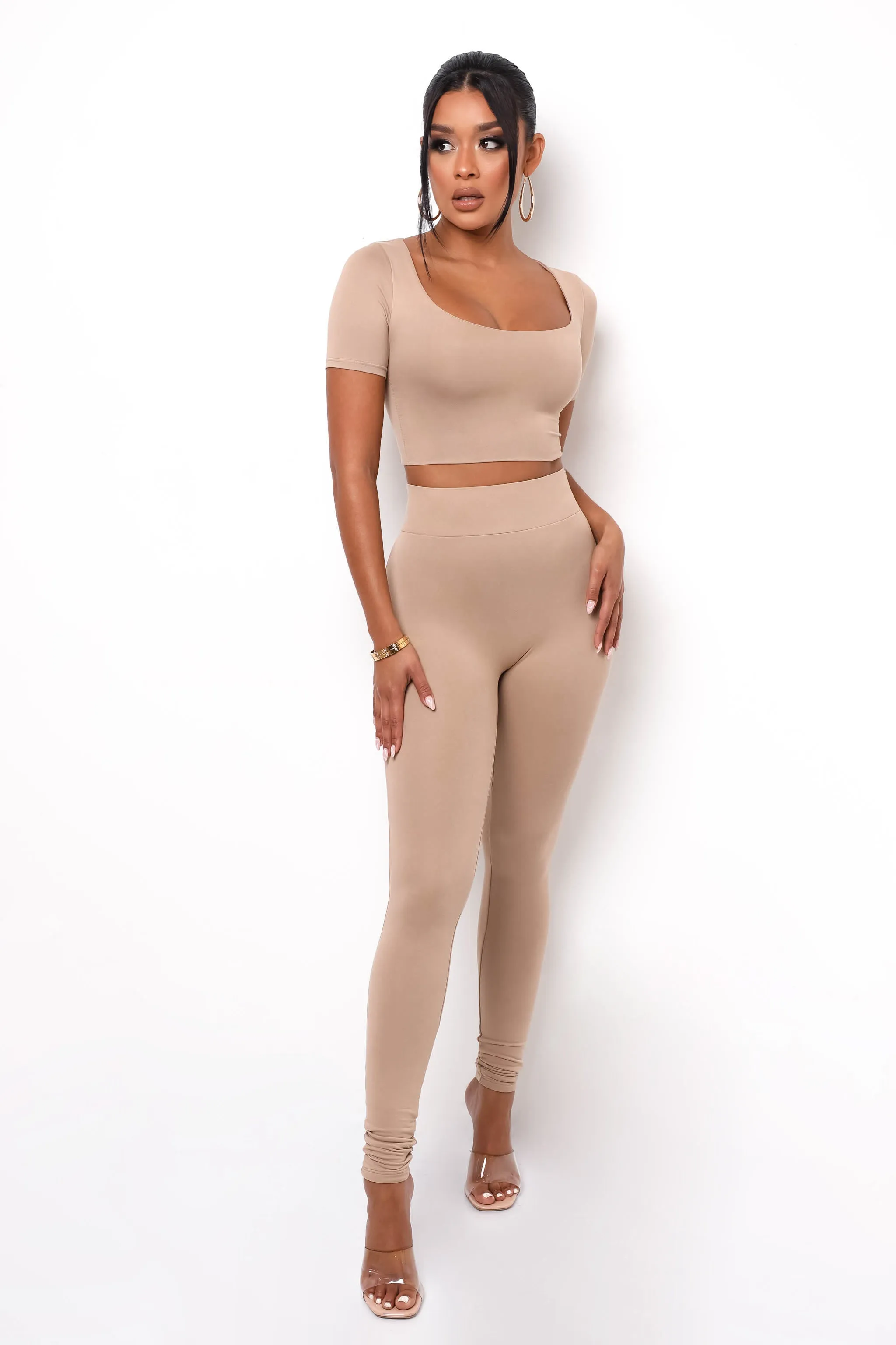 Ultra High Waisted Leggings - Light Mocha sold by My outfit online product image thumbnail 2
