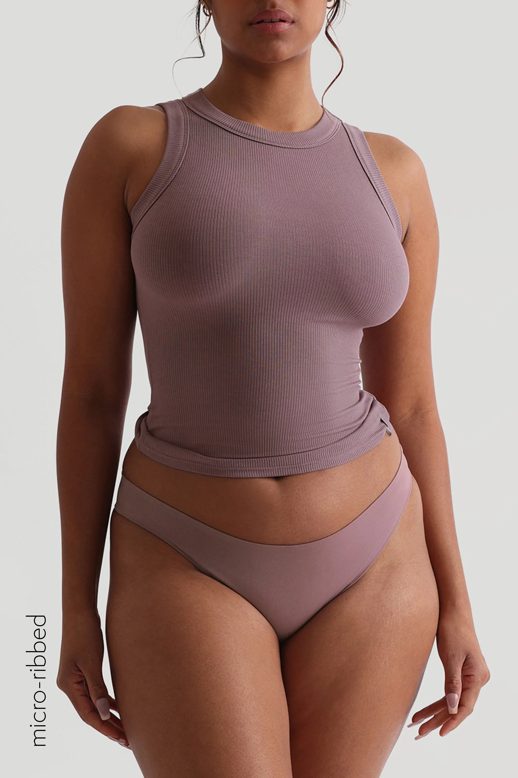 Crew Micro-Ribbed Tank Top - Vintage Purple sold by My outfit online product image thumbnail 3