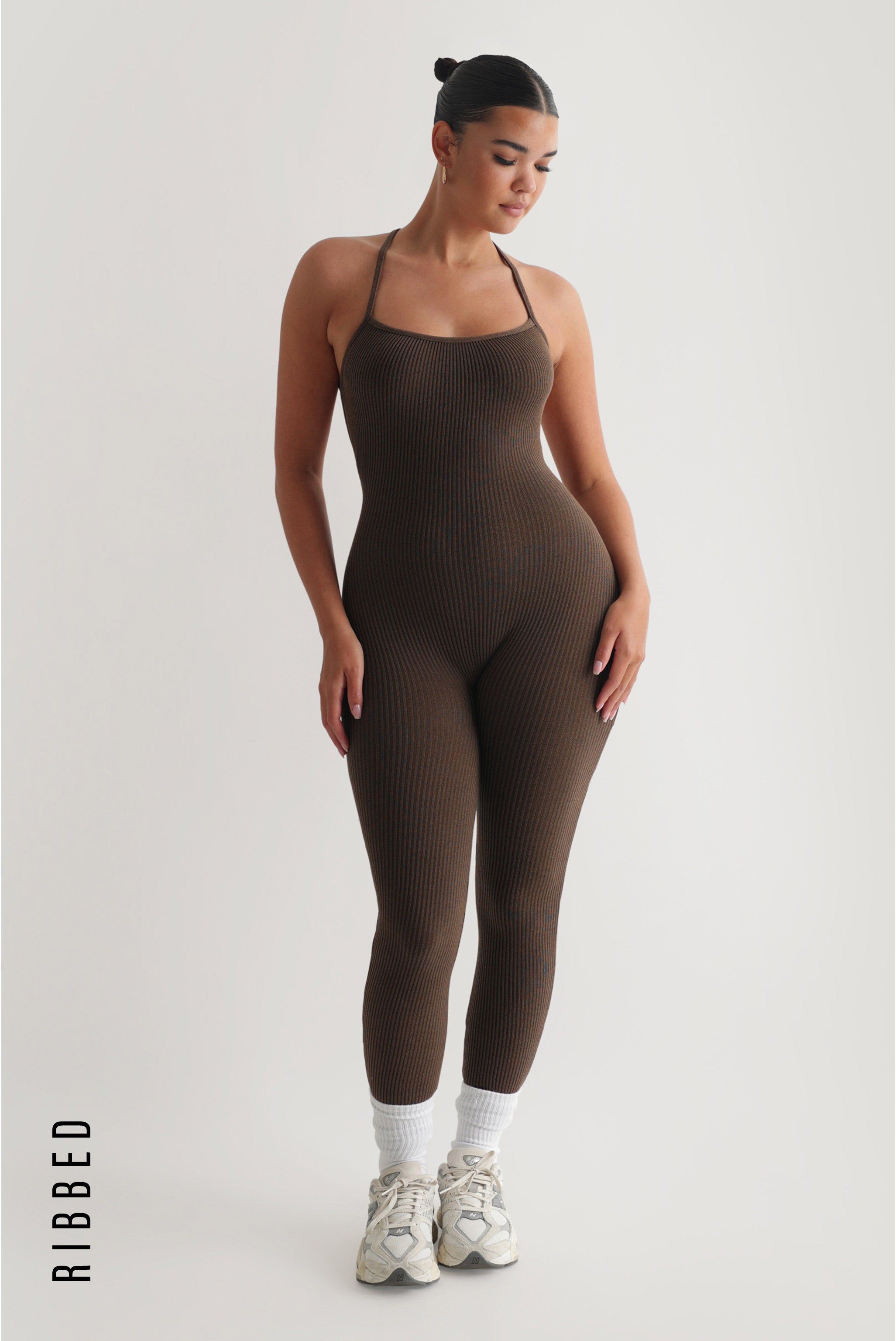 Katy Ribbed Jumpsuit - Brown sold by My outfit online product image thumbnail 3