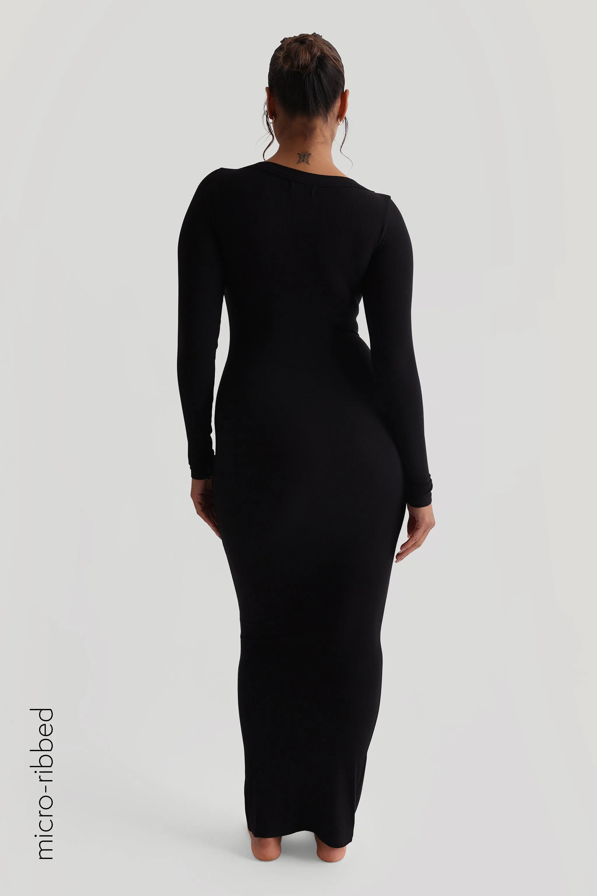 Scooped Micro-Ribbed Maxi Dress - Black sold by My outfit online product image thumbnail 4