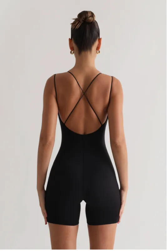 String Crossback Romper - Black sold by My outfit online