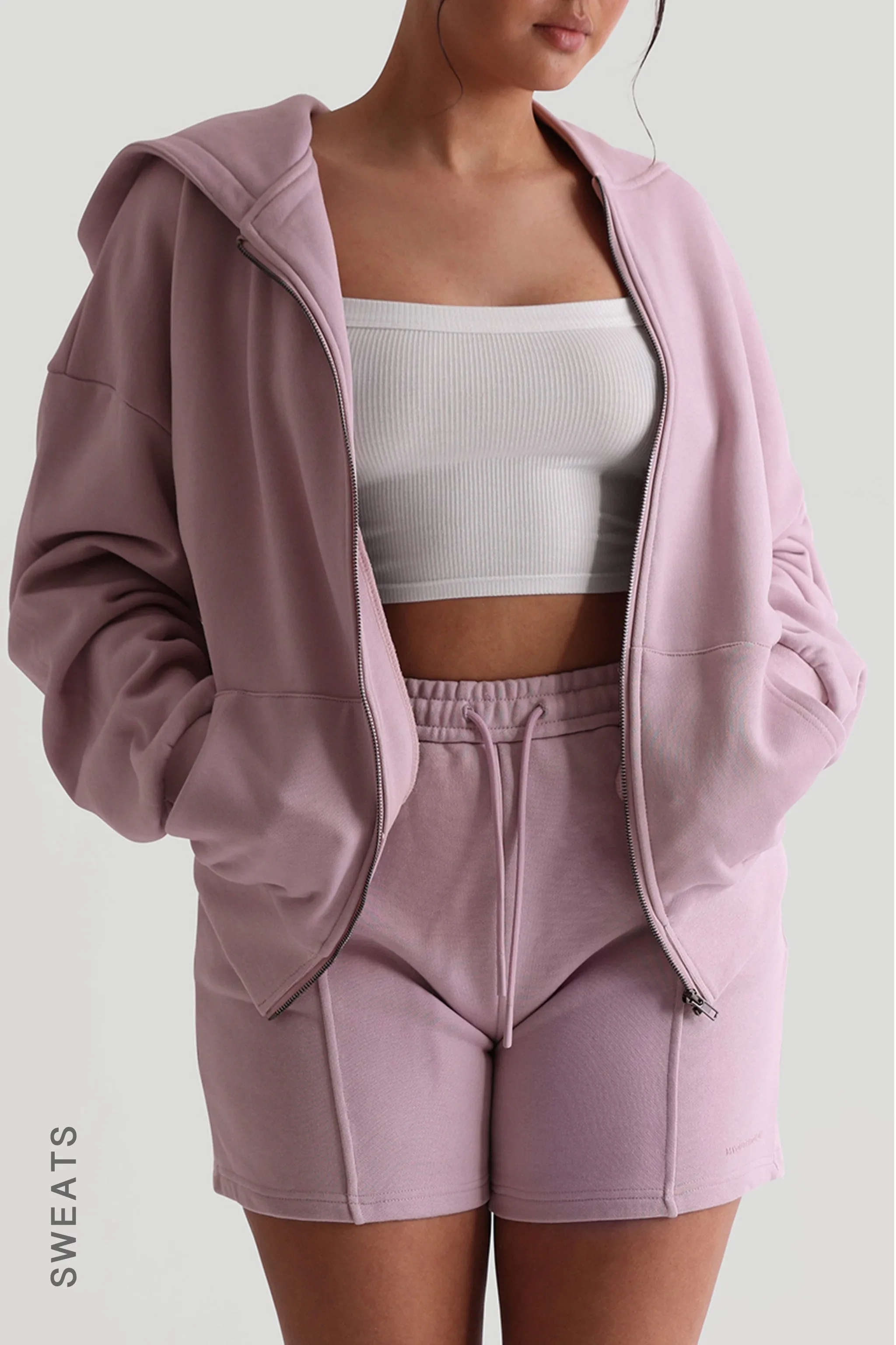 Boyfriend Zip-Up Hoodie - Lavender sold by My outfit online
