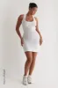 T-Shape Micro-Ribbed Mini Dress - White sold by My outfit online