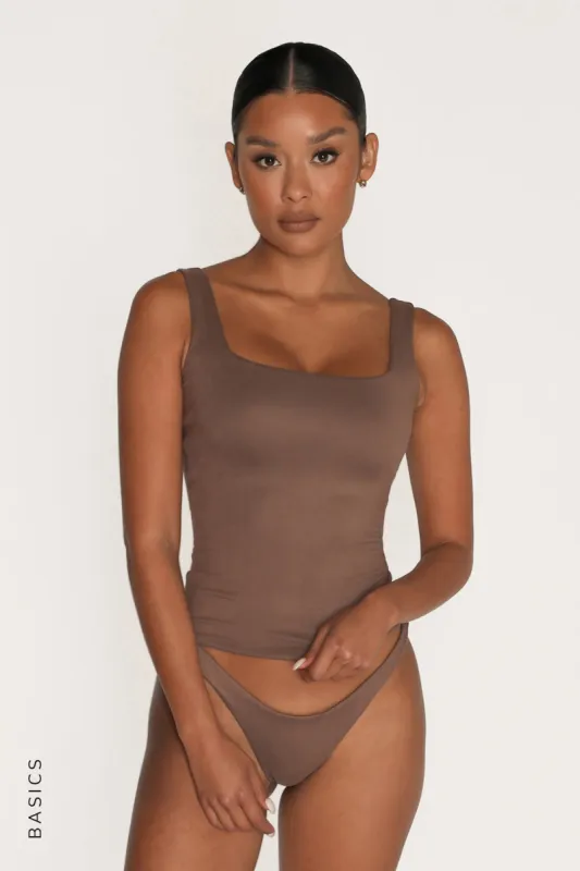 Second Skin Tank Top - Ash Brown sold by My outfit online