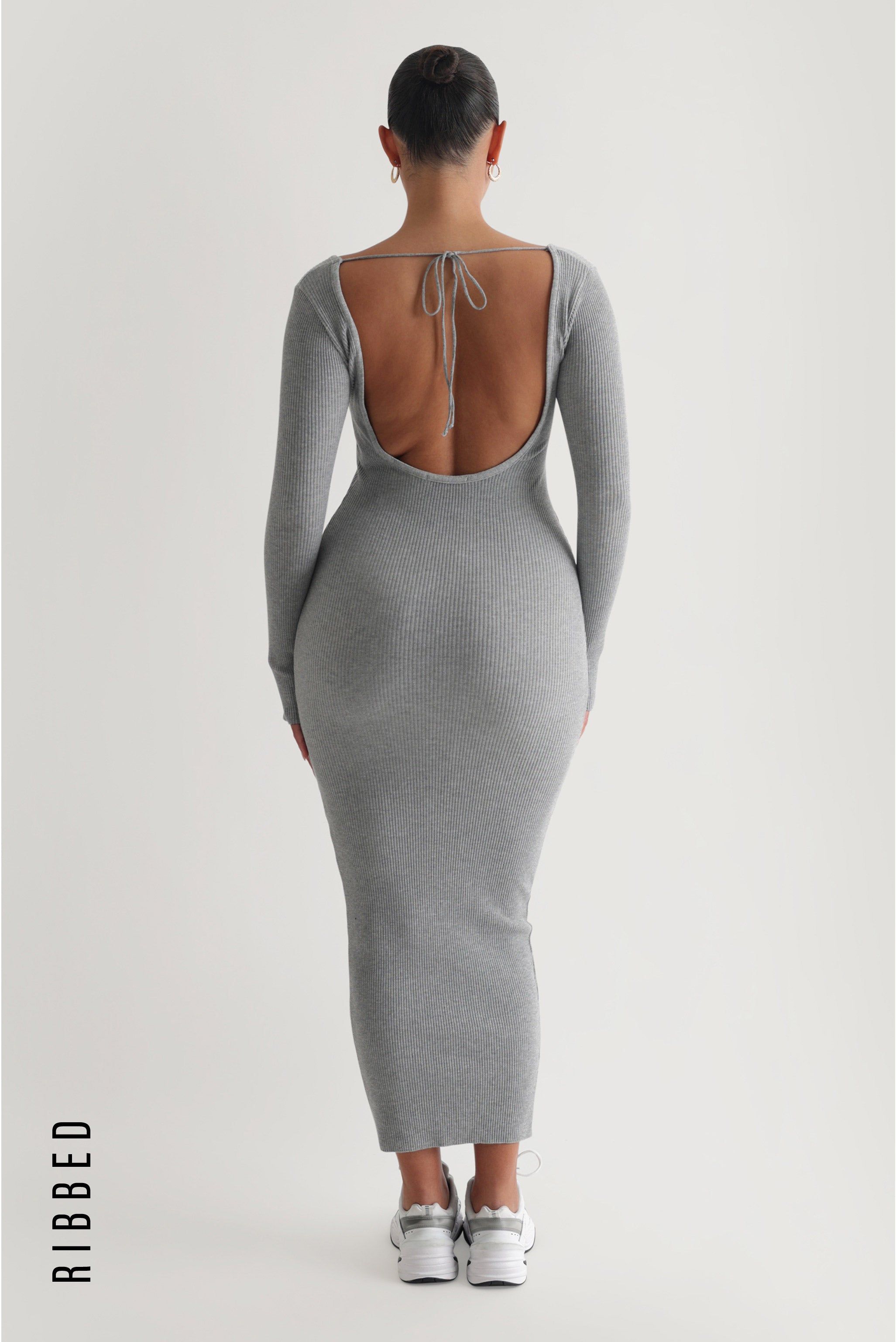 Gaia Ribbed Maxi Dress - Gray sold by My outfit online product image thumbnail 3