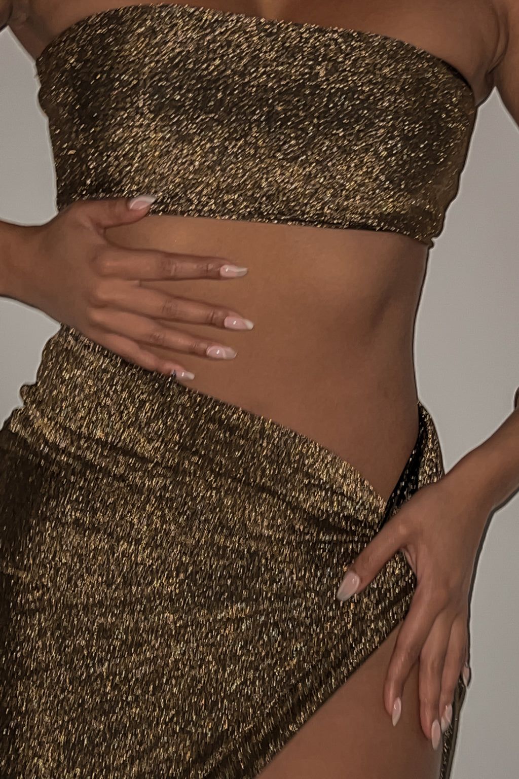 Skye Glitter Two Piece Set - Gold sold by My outfit online product image thumbnail 5