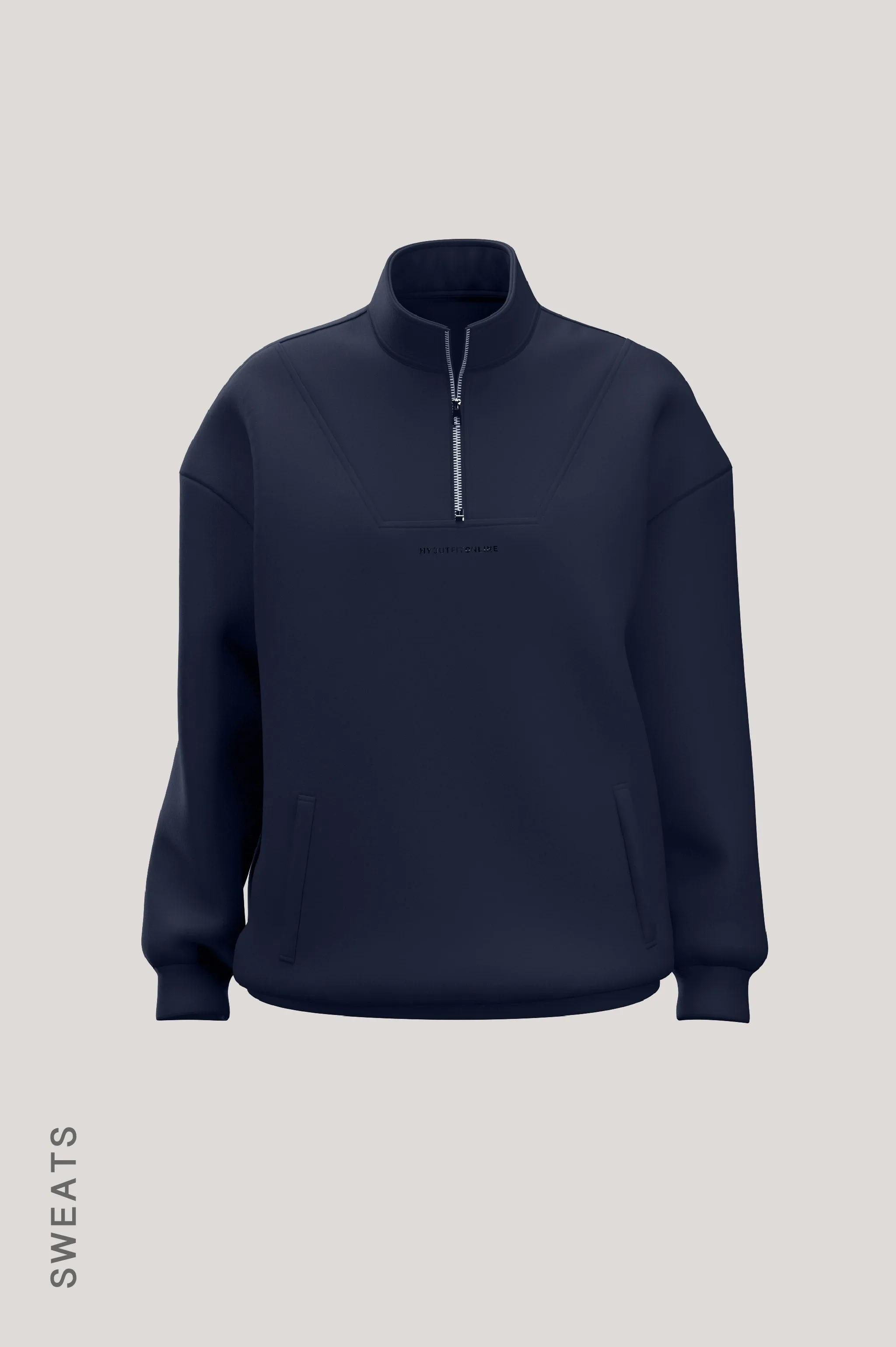 Quarter Zip Sweatshirt - Navy sold by My outfit online