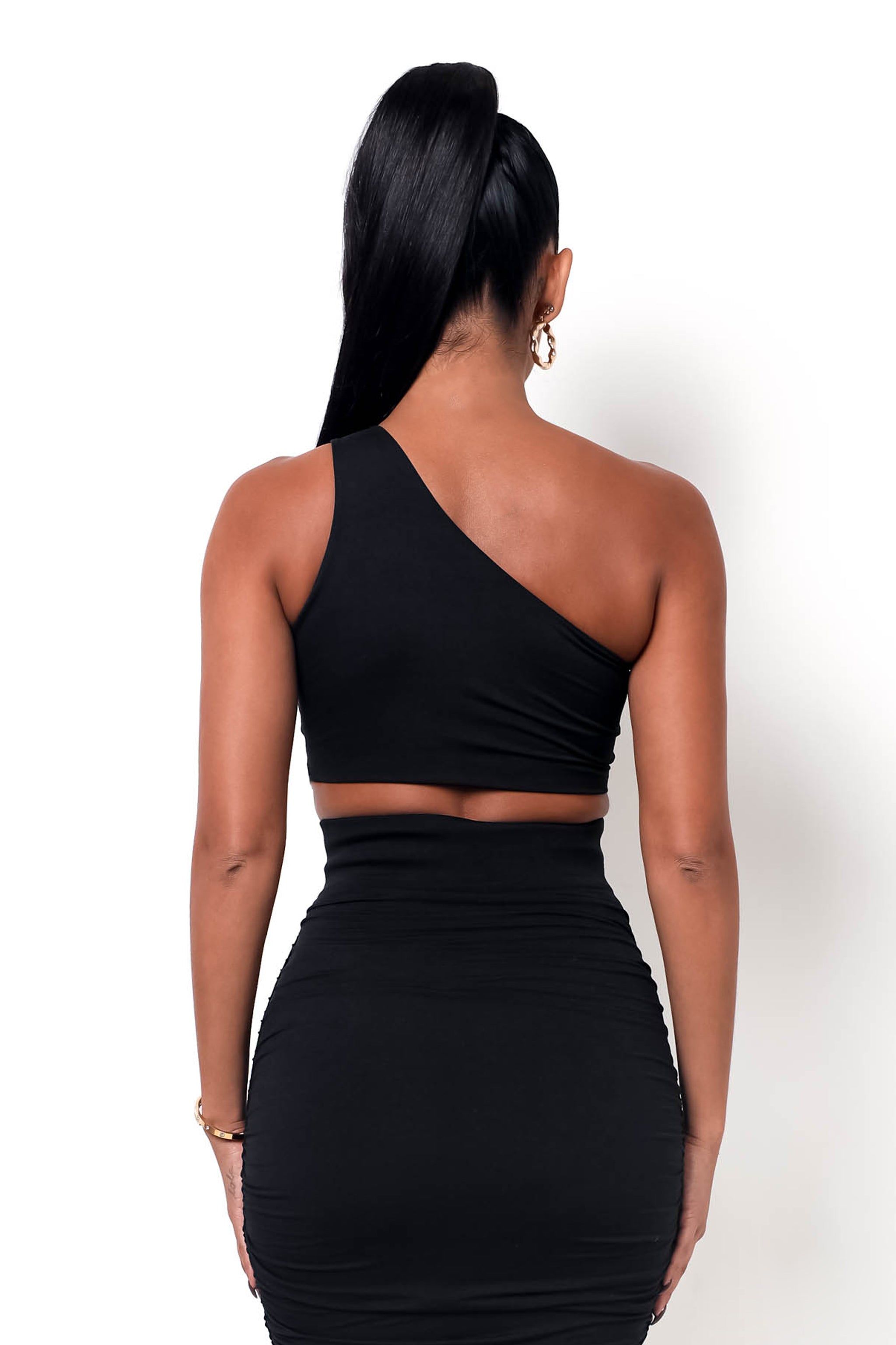 Kaia One Shoulder Crop Top - Black sold by My outfit online product image thumbnail 3