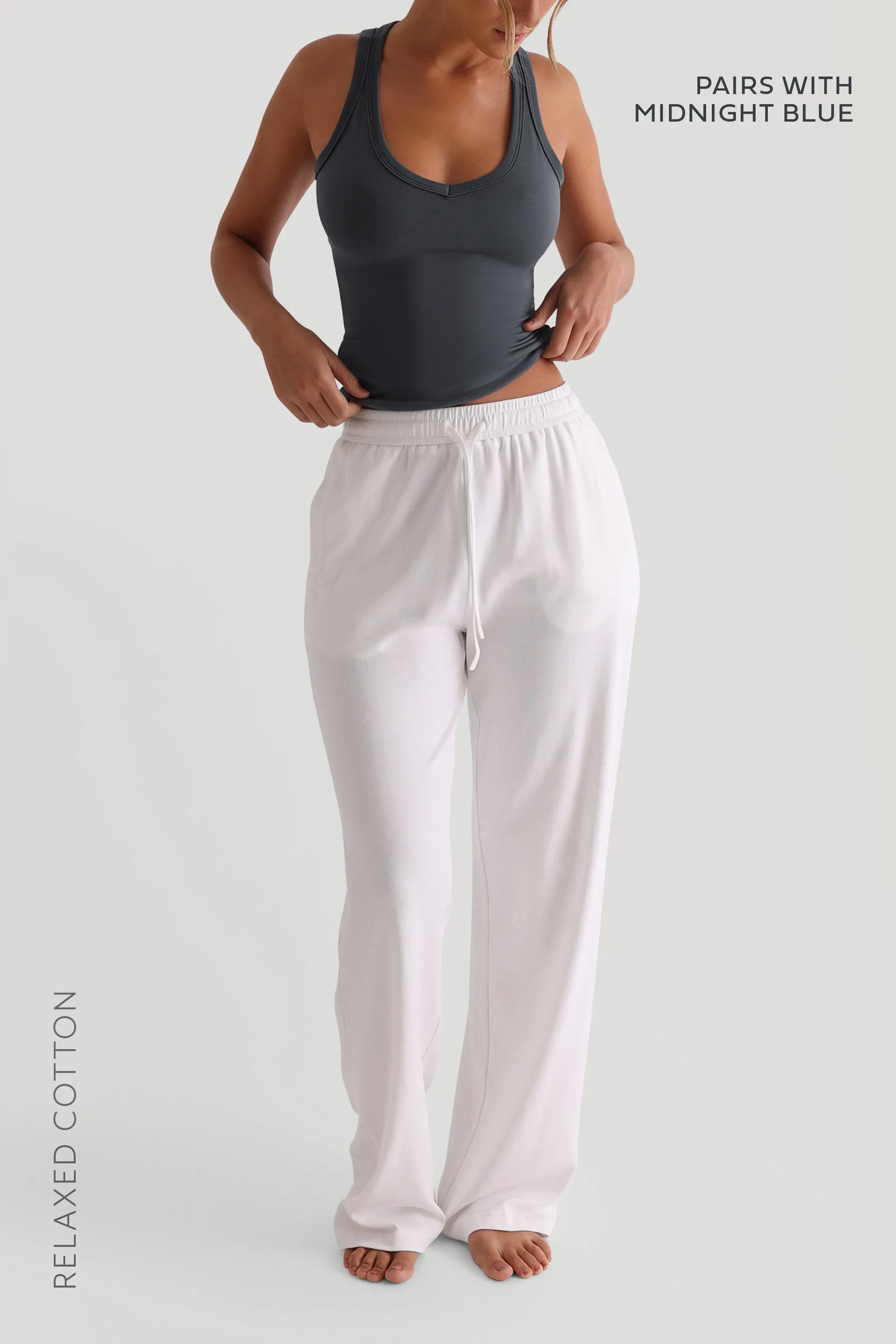 Relaxed Cotton Pants - White sold by My outfit online product image thumbnail 2