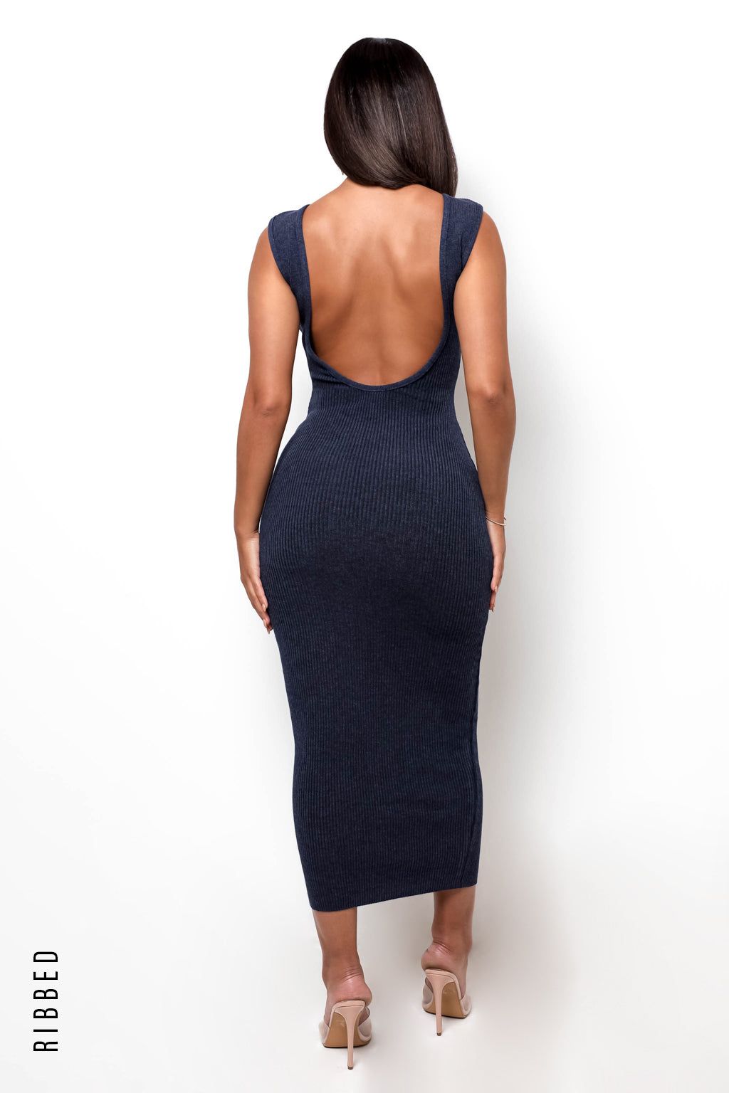 Venus Ribbed Backless Maxi Dress - Blue sold by My outfit online product image thumbnail 2