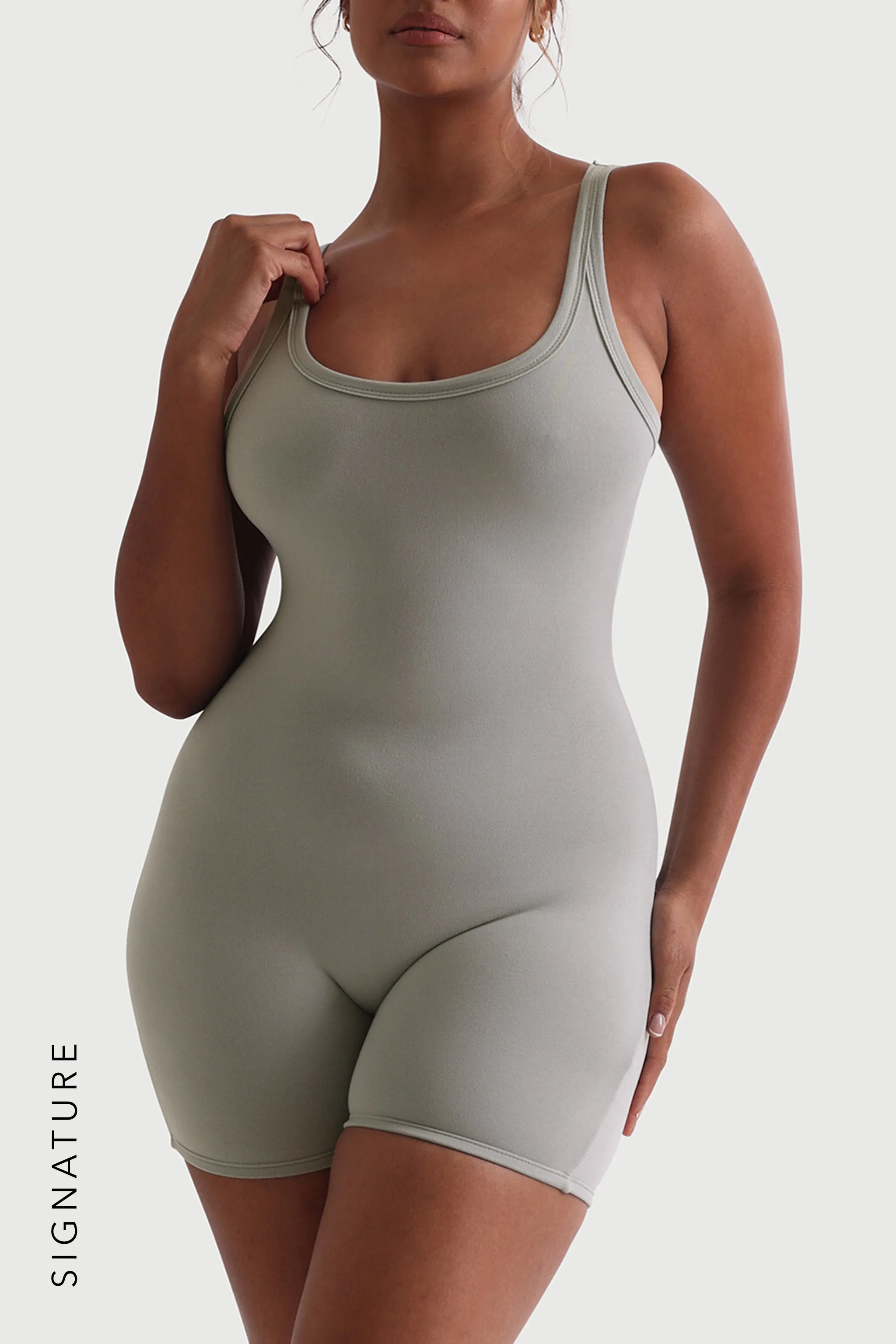 Banded Scoop Neck Romper - Sage sold by My outfit online product image thumbnail 3