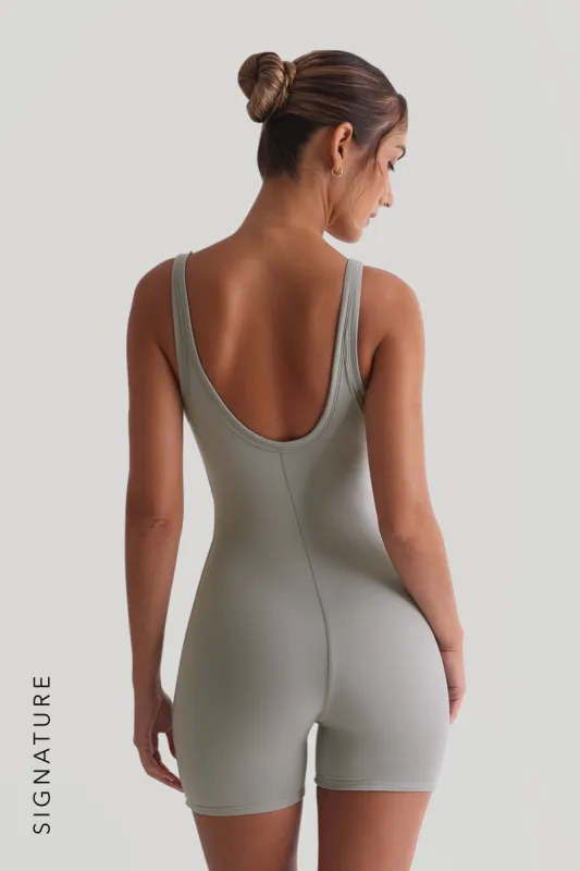 Banded Scoop Neck Romper - Sage sold by My outfit online