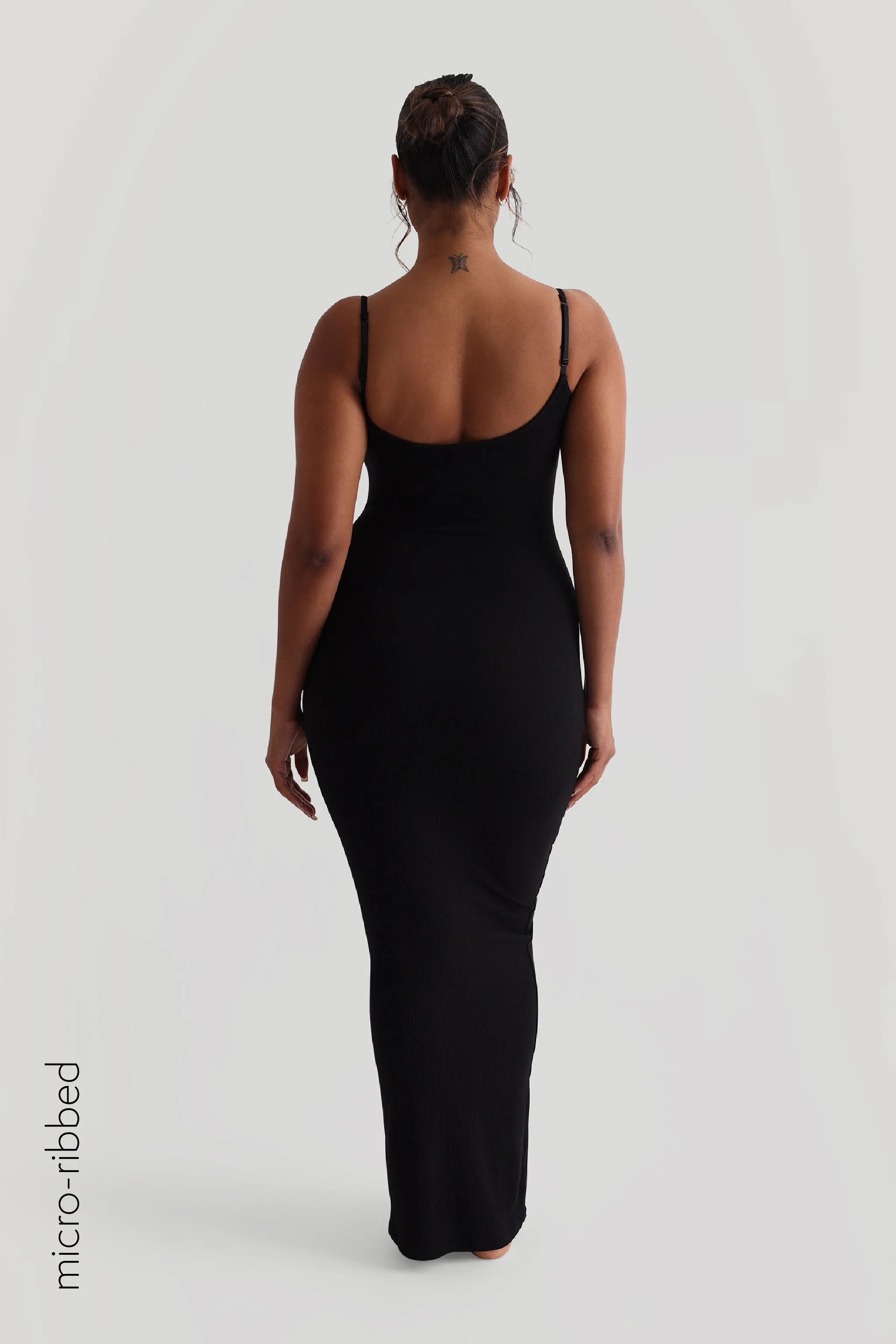 Slip-On Micro-Ribbed Maxi Dress - Black sold by My outfit online product image thumbnail 4