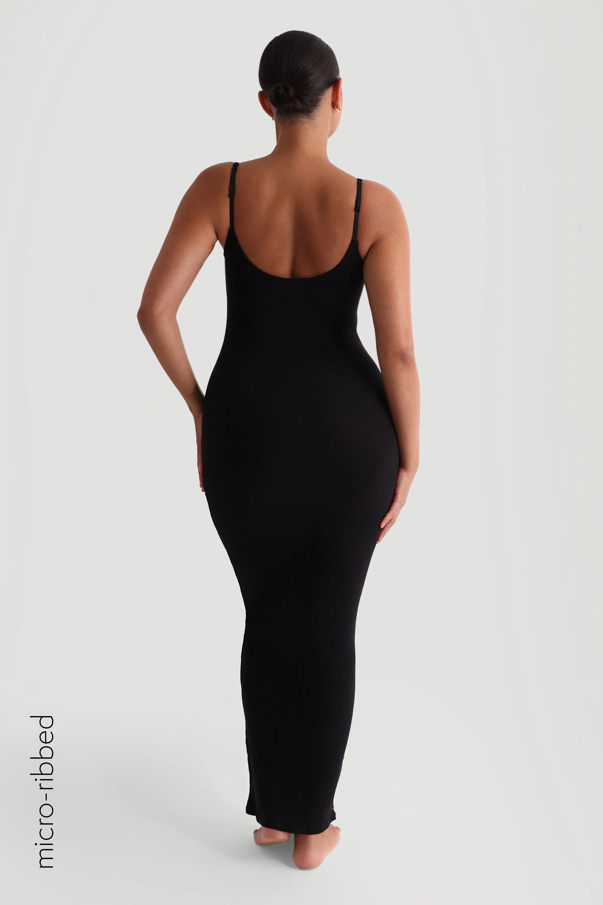 Slip-On Micro-Ribbed Maxi Dress - Black sold by My outfit online product image thumbnail 2