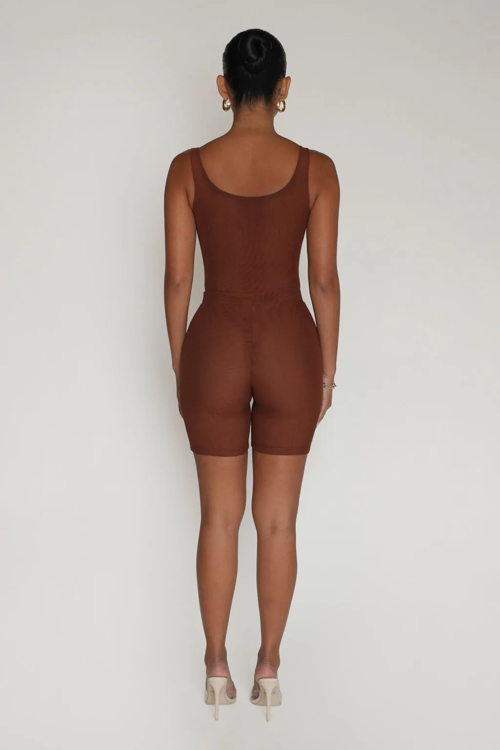 Just High Waisted Mesh Shorts - Brown sold by My outfit online product image thumbnail 3