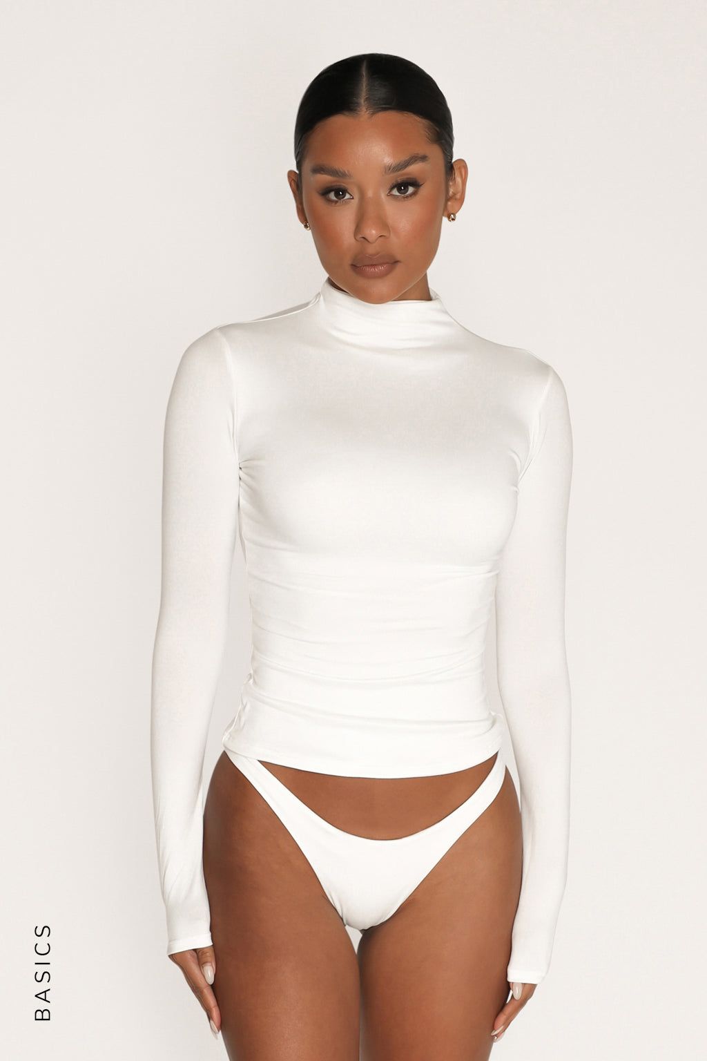 Must-Have Mock Neck T-Shirt - White sold by My outfit online product image thumbnail 4
