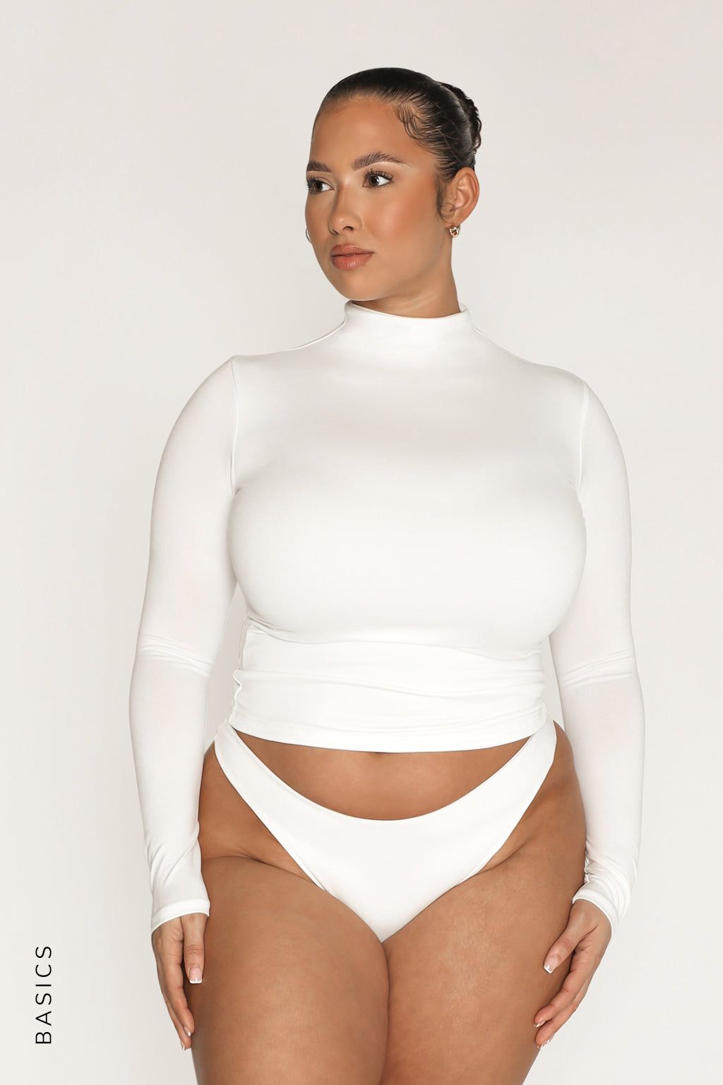 Must-Have Mock Neck T-Shirt - White sold by My outfit online product image thumbnail 2