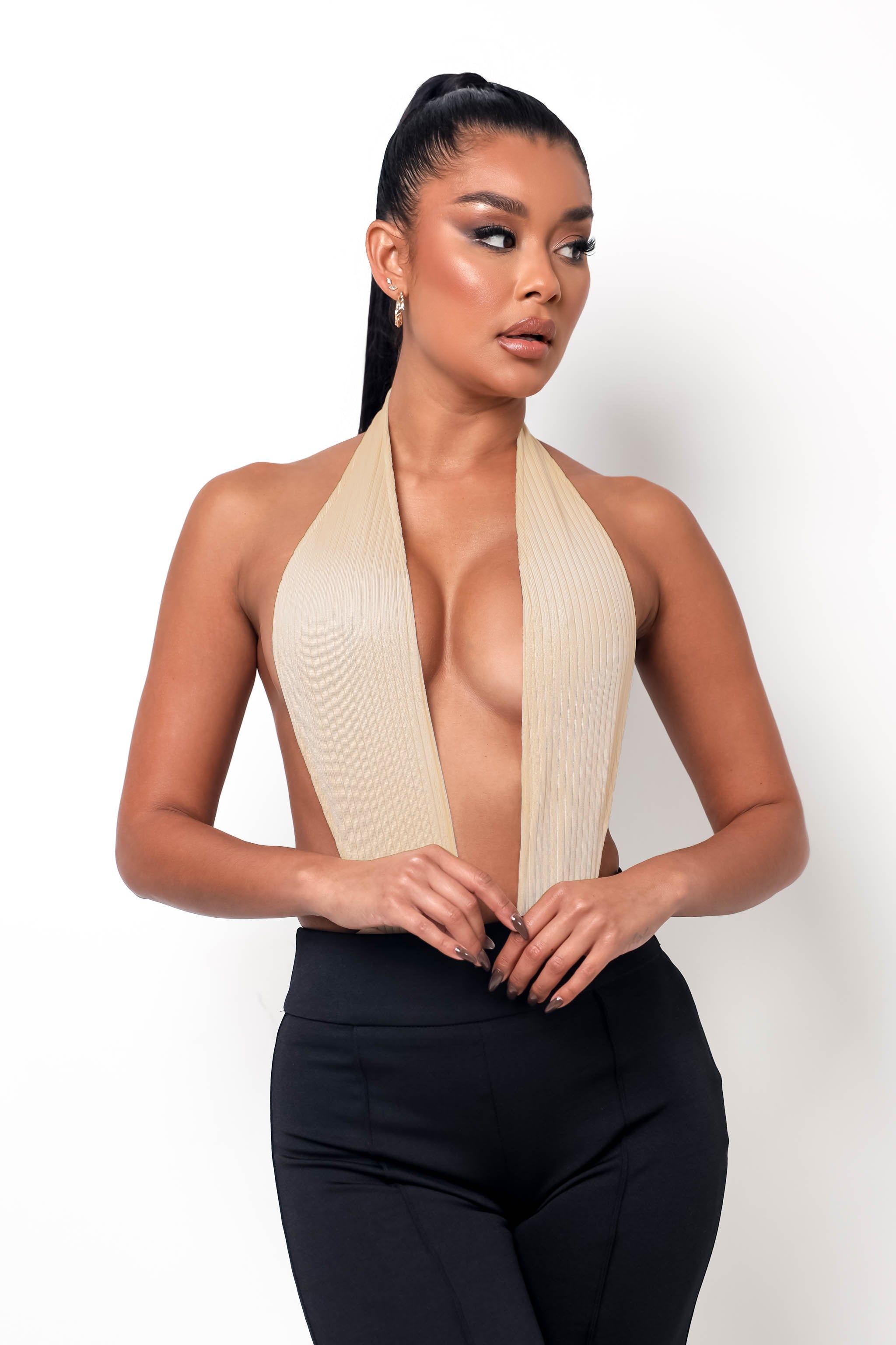 Open Back Bodysuit - Nude sold by My outfit online product image thumbnail 5